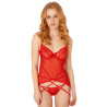 DARING Intimates Ensemble avec porte-jarretelles Lace and Mesh Rouge